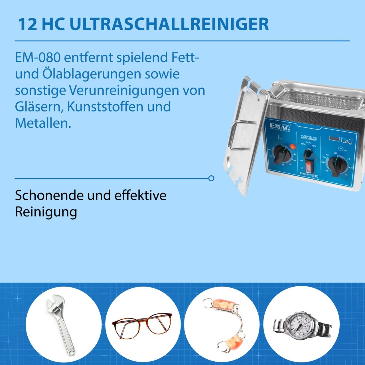 12HC Ultraschallreiniger Edelstahl