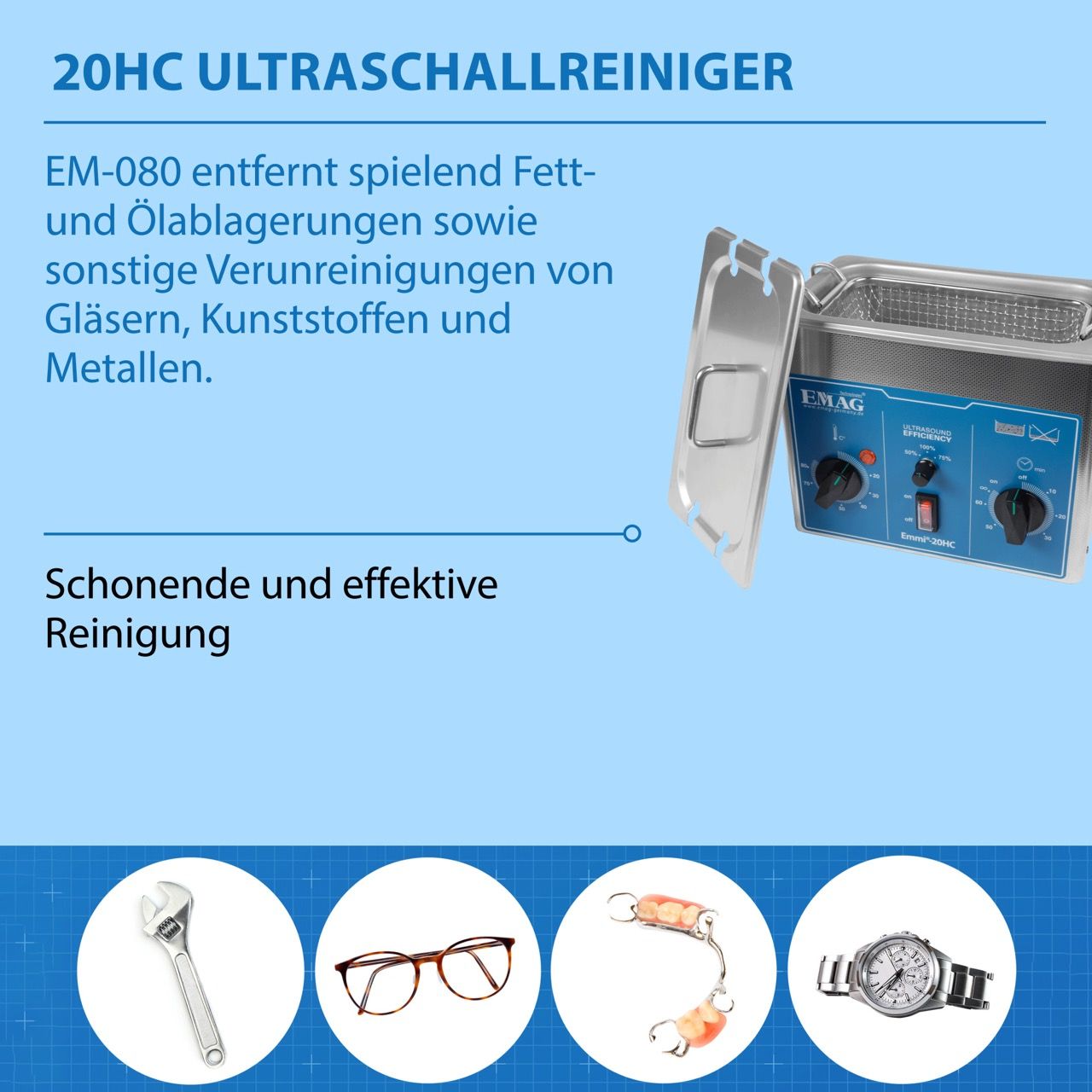 20HC Ultraschallreiniger Edelstahl