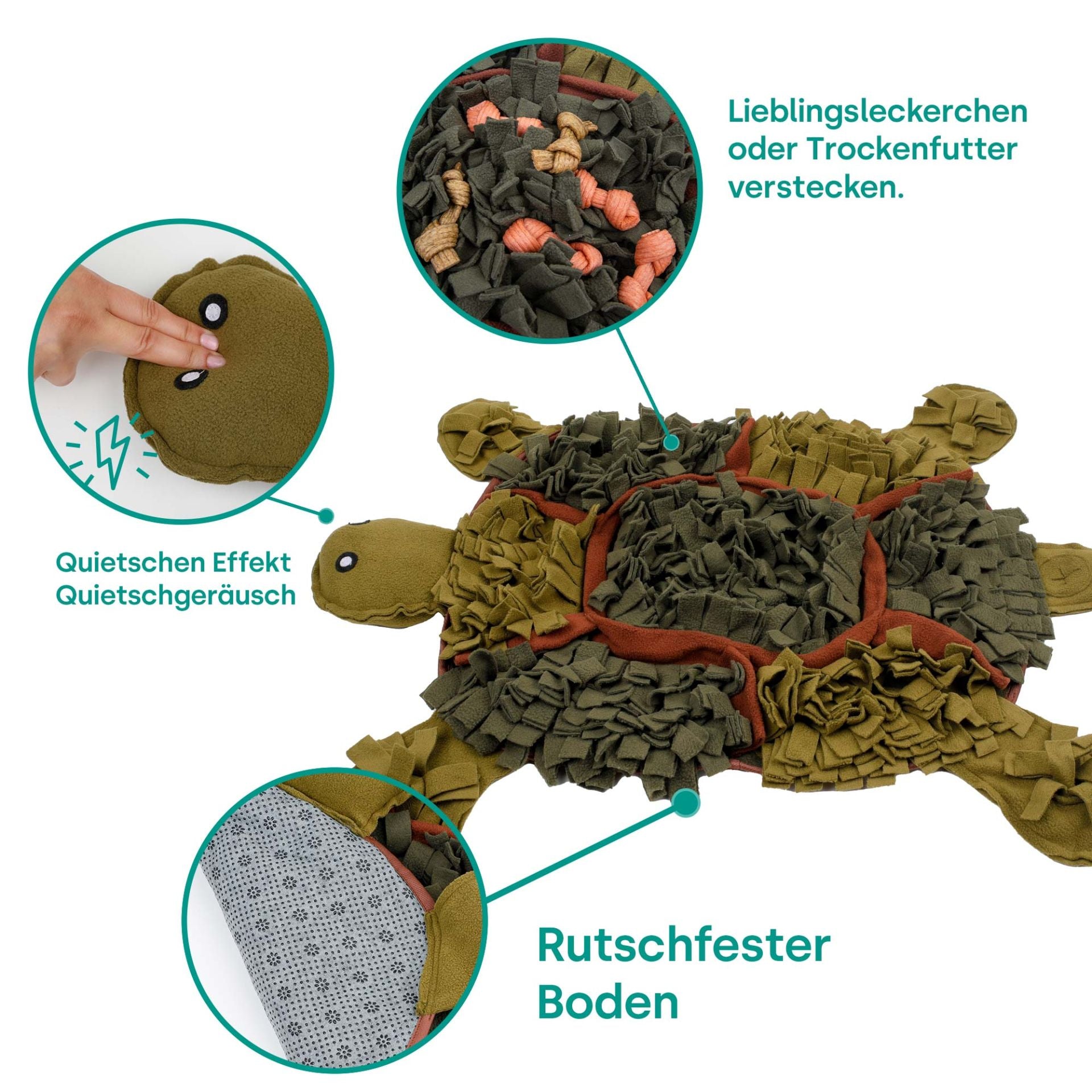 Tapis à renifler pour chiens Tortue