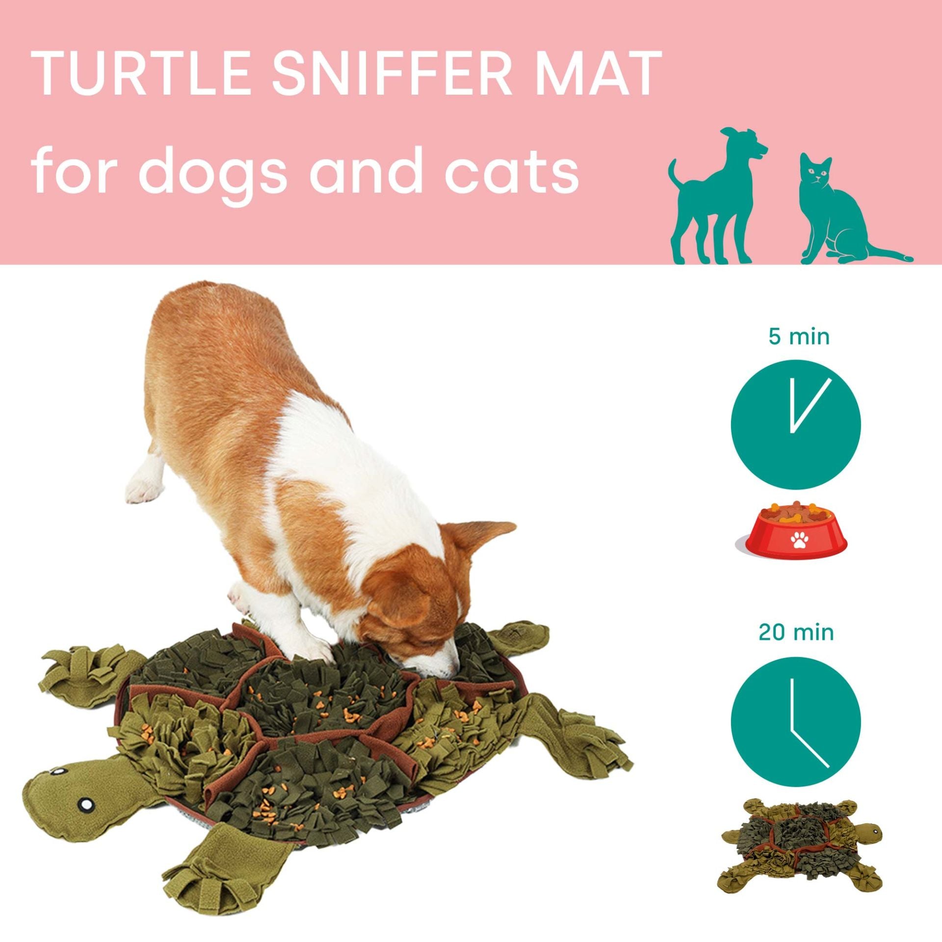 Tapis à renifler pour chiens Tortue